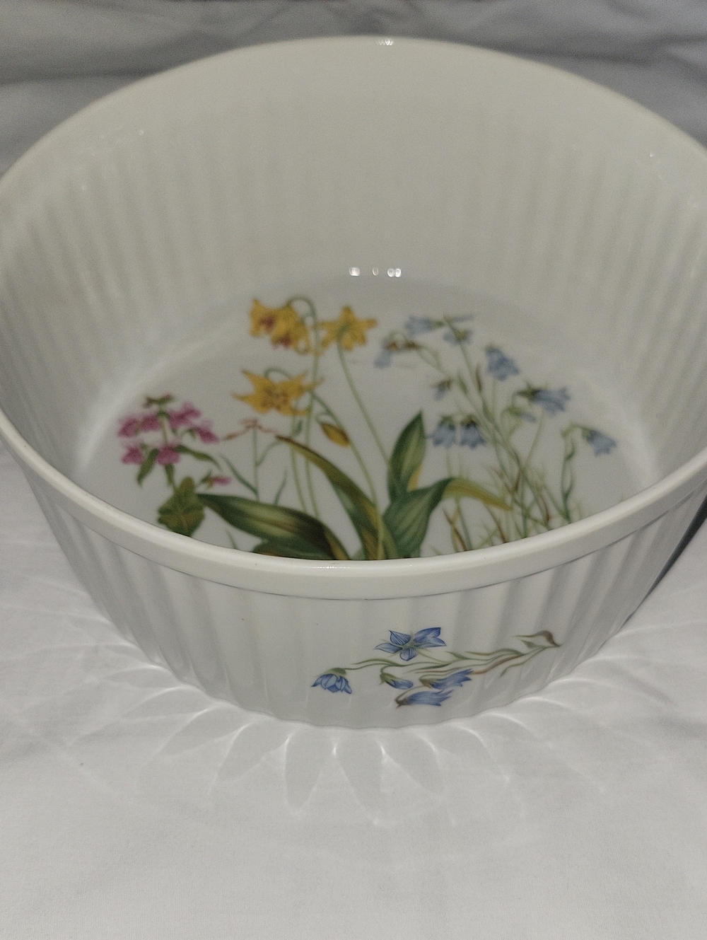 Ceramic Casserole Serving Bowl Rock Garden By Shafford Co Japan Wildflowers